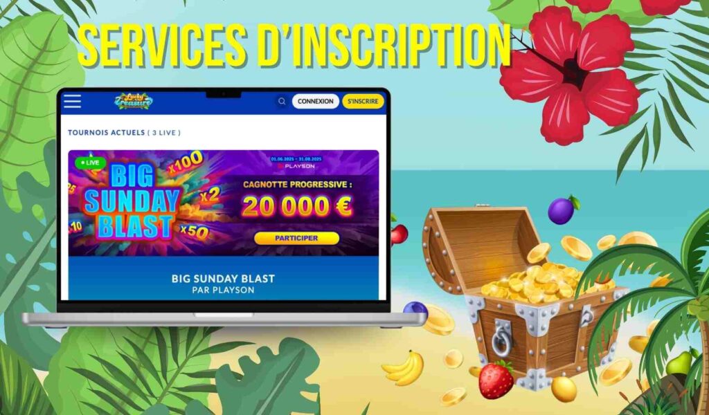 Services d’inscription et de compte de Lucky Treasure Casino France